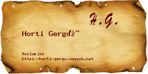 Horti Gergő névjegykártya